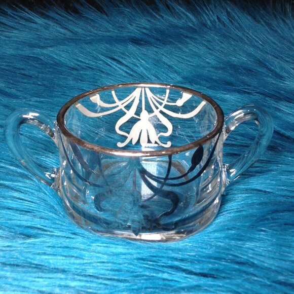 ANTIQUE Cream/Sugar and Ind. Salts, Traditional, Regency, Classic, Silver Inlaid - Picture 4 of 11